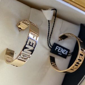 Fendi gold plated earrings
